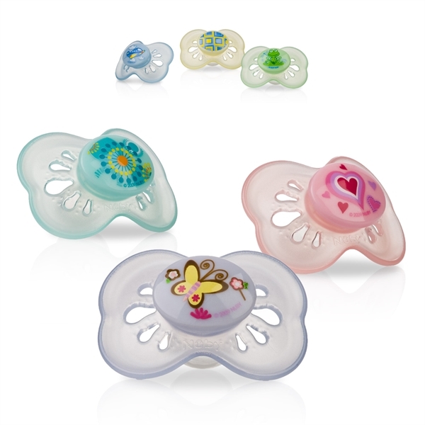 Picture of 6-12m Pastels Pacifier - classic oval baglet - 3 pack