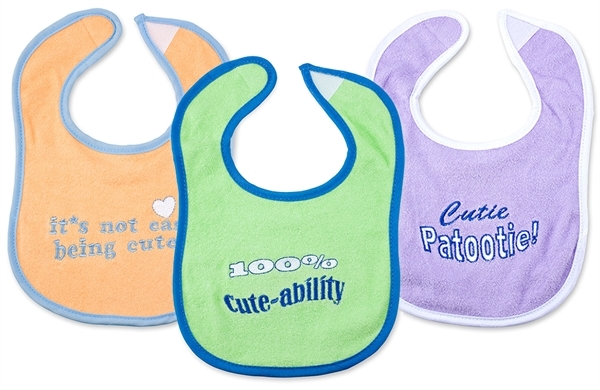 Picture of "Sayings" Bibs (Medium) - Cutie Series - 3 pack